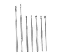 WEKADRIN Kit de Outils Hygiène Auriculaire Acier Inoxydable Curette Cire Oreille Pratique Manche Antidérapant pour Nettoyage Sécurisé Léger pour Domicile et Dortoir