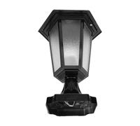 WEKADRIN Lampadaire Extérieur pour Pilier Petit Modèle Noir, Lampe à Montage sur Poteau Étanche en Verre et Métal, Luminaire Décoratif Hexagonal pour Jardin et Portail, Remplacement