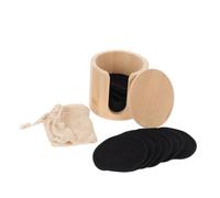 WEKADRIN Lingettes Démaquillantes Réutilisables Visage 16 Pièces Bambou Trois Couches Noires Coussinets Doux Nettoyage Profond Pores pour Filles Paquet Filet et Boîte en Bambou