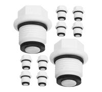 WEKADRIN Lot de 10 Bouchons de Bouillottes Blanc Filetage Mâle 4/10 Pouces, Bouchons de Rechange en Polypropylène Résistant à L'humidité, Joints Doubles, pour Bouillotte Eau Chaude
