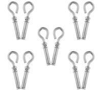 WEKADRIN Lot de 10 Boulons à Œil D’Ancrage en Acier Inoxydable 304 Crochets D’Expansion M8 pour Murs en Béton Chevilles à Vis Murales Pivotantes Fixation Résistante pour Usage