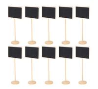 WEKADRIN Lot de 10 Mini Tableaux Noirs en Bois de Bouleau Rectangulaires Chevalet, Petits Panneaux Tableau Noir Mémo Décoratifs pour Maison, Bar, Restaurant et Événements