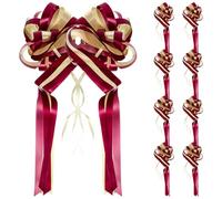 WEKADRIN Lot de 10 Nœuds en Ruban à Tirer pour Mariage Grand Arc Décoratif Rouge Foncé Décoration Voiture et Fête Nœuds à Longues Queues pour Emballage Présent et Boîte à Fleurs