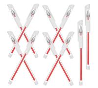 WEKADRIN Lot de 10 Stylos Marqueurs Permanents Rouges Pointe Fine Étanche pour Marquage Précis Sourcils et Tatouage Outil Portable Professionnel pour Chirurgie et Maquillage Esthétique