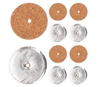 WEKADRIN Lot de 10 Supports de Mèches Flottants Ronds en Métal Argenté pour Lampes à Huile Plateaux à Mèches de Lampe Adaptés à Ghee et Rituels Bouddhistes Disques de Base Flottants