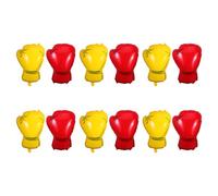 WEKADRIN Lot de 12 Ballons Gonflables Moufles de Boxe Rouge et Jaune Décorations de Fête Thème Boxe Accessoires Anniversaire Garçons Décoration Sportive Intérieure et Extérieure