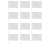 WEKADRIN Lot de 12 Drapeaux Portatifs Vierges 30x45 Cm pour Voiture, Décoration Extérieure Auto, Supports Fenêtre 43 Cm, Drapeaux Publicitaires Personnalisables pour Événements