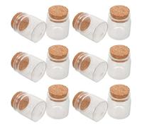 WEKADRIN Lot de 12 Fioles en Verre Transparent 30 ML Bouchons en Liège pour Collection d'Objets et Présentation d'Échantillons Liquides