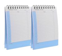 WEKADRIN Lot de 2 Agendas Non Datés 21X14 CM à Spirale Supérieure Papier Épais Ligné Pages Détachables Bloc-Notes pour Listes de Tâches et Planification Carnet Portable Bleu Clair pour