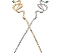 WEKADRIN Lot de 2 Baguettes à Cheveux en Alliage de Zinc et Strass Forme Serpent Style Traditionnel Chinois pour Coiffure Élégante Lors de Fêtes ou Saint-valentin