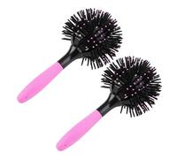 WEKADRIN Lot de 2 Brosses à Cheveux 3D Sphériques Résistantes à Haute Température Brosse Ronde Coiffante pour Brushing Peigne Démêlant Multifonctionnel pour Cheveux Bouclés Sèches ou