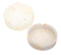 WEKADRIN Lot de 2 Cendriers en Silicone Lumineux Ronds, Couleurs Fluorescentes Blanc et Gris, Bac à Suie Domestique Grosse Capacité, Support de Stockage de Suie Pratique pour Salon