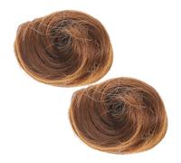 WEKADRIN Lot de 2 Chignons Postiches à Oreilles de Chat Pince à Cheveux, Extension de Chignon Factice en Fibre Synthétique, Couleur Brun Clair, Accessoire Coiffure pour Femmes et Jeunes