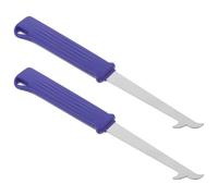 WEKADRIN Lot de 2 Crochets de Nettoyage pour Fontaine D'étang, Outil D'extraction de Calculs et Débris pour Déversoir de Cascade, Poignée Plastique Bleue, Accessoire Extérieur pour