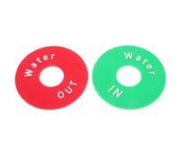 WEKADRIN Lot de 2 Étiquettes de Classification en Plastique Rouge et Vert pour Vannes d'Eau, Rappel d'Entrée et Sortie d'Eau, Signalisation Claire pour Seaux à Glace et Équipements