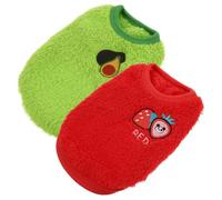 WEKADRIN Lot de 2 Gilets pour Lapin en Flanelle Respirante Vêtements Chauds pour Lapin Nain Tailles XS Couleurs Vert Avocat et Rouge Fraise Cochons D’Inde et Petits Rongeurs Confort et
