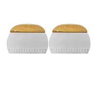 WEKADRIN Lot de 2 Grattoirs à Gâteau Demi-Cercle Manche Bois Spatules Pâtisserie Multifonctions Graduées Accessoires la Cuisine pour Couper Pâte Glaçage et Fournitures Pâtisserie Outil