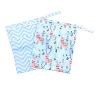 WEKADRIN Lot de 2 Paquets à Couches Imperméables Réutilisables 2 Poches Zippées Taille Moyenne Tissu Résistant et Respirant Paquet de Rangement pour Couches Mouillées et Sèches pour