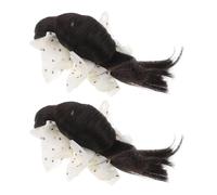 WEKADRIN Lot de 2 Pinces à Cheveux pour Chignons à Clips Femmes Extensions de Chignon Synthétiques Noires et Marron Postiches à Pois pour Maintien du Volume Accessoires Coiffure Soirée