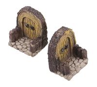 WEKADRIN Lot de 2 Portes Miniatures en Bois Cintrées pour Jardin Féerique, Décor Extérieur Elfique et GNOME, Accessoires pour Maison de Poupée, Ornement de Patio et Mini Paysage Nature