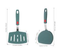 WEKADRIN Lot de 2 Spatules Cuisine en Silicone Alimentaire Antiadhésives Résistantes à la Chaleur Larges et Ajourées Couleur Vert Foncé pour Retourner Poissons Œufs et Crêpes au