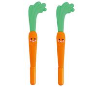 WEKADRIN Lot de 2 Stylos à Encre Gel de Carotte, Petite Taille Ergonomique, Couleur Orange Vif, Stylos pour Prise de Notes et Fournitures Scolaires Amusantes