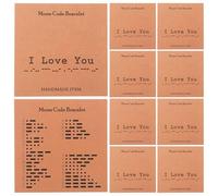 WEKADRIN Lot de 20 Cartes d'Apprentissage du Code Morse « je T'Aime » pour Couples Format Compact Papier Robuste Carte de Vœux Romantique Saint-Valentin Anniversaire et Mariage