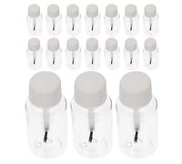 WEKADRIN Lot de 20 Flacons Rechargeables en PET Transparent 20 Ml avec Pinceau Intégré et Bouchon Blanc Hermétique Pots Applicateurs D’Huile pour Cuticules Flacons Vides pour Vernis à