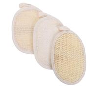 WEKADRIN Lot de 3 Éponges Corporelles Naturelles en Luffa, Sisal et Fibre de Chanvre pour Exfoliation Douce, Nettoyage en Profondeur, Réutilisables, Légères et Pratiques Bain