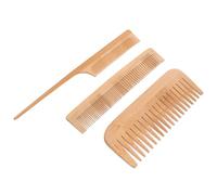 WEKADRIN Lot de 3 Peignes de Coiffure en Bambou Naturel Massage Cuir Chevelu Dents Fines et Larges Brosse Démêlante Légère pour Salon et Usage Personnel Peigne de Barbier Écologique et