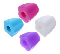 WEKADRIN Lot De 4 Bouchons Pousse-dentifrice En Silicone Blanc Autofermants, Capsules Multifonctions, Design Floral, Pour Salle De Bain, Accessoires Hygiène Bucco-dentaire Pratique Et Solide