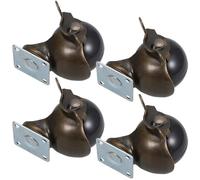 WEKADRIN Lot de 4 Roulettes Pivotantes 5 CM Frein Plaque en Bronze Antique Roulette à Bille pour Meubles de Bureau et Maison Adaptées aux Moquettes à Poils Courts et Surfaces Non