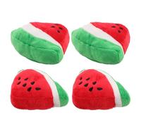 WEKADRIN Lot de 4 Set de Jouets en Peluche Triangulaires Pastèque Qui Couinent pour Chiens, Jouets à Mâcher Doux et Interactifs, pour Chiots, Stimulation Mentale et Jeux Quotidiens