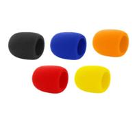 WEKADRIN Lot de 5 Bonnettes Anti-vent en Mousse Colorée pour Microphone Portable, Housses de Protection Éponges Respirantes, Adaptées aux Micros sans Fil pour Karaoké, Conférences