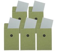 WEKADRIN Lot de 5 Enveloppes en Papier Kraft Coloré Rétro Vert 23X16 CM Bouton-Pression et Lien Enveloppes d'Invitation Pratiques pour Cartes Rangement et Organisation de Lettres