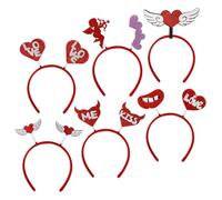 WEKADRIN Lot de 6 Bandeaux de Saint-Valentin en Plastique Léger Accessoires Coiffure Fête Adultes Formes Cœur Variées pour Photos et Déguisements Coiffe Amour et Présent Saint-Valentin