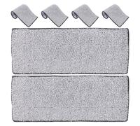 WEKADRIN Lot de 6 Lingettes de Rechange pour Balai à Franges 33X12 CM Fibres Lavables et Réutilisables Accessoires de Nettoyage pour Sols Humides et Poussiéreux Compatible Balai Plat
