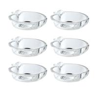 WEKADRIN Lot de 6 Petites Soucoupes en Verre Transparentes pour Sauces Plats à la Sauce Soja Légères et Résistantes aux Rayures Maison le Pique-Niques Restauration Couleur Aléatoire