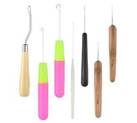 WEKADRIN Lot de 7 Crochets Plastiques pour Extensions de Cheveux Kit D’Outils pour Tresses et Dreadlocks Aiguilles pour Perruques Accessoires DIY pour Coiffure Professionnelle