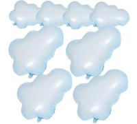 WEKADRIN Lot De 8 Ballons Aluminium Forme Nuage, Couleur Blanche, Décoration Fête Anniversaire Baby Shower Mariage, Accessoires Décoratifs Légers Et Résistants