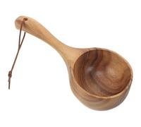 WEKADRIN Louche en Bois Naturel 21 Cm pour Sauna et Salle de Bain - Cuillère à Eau Réutilisable à Long Manche, Polyvalente Cuisine, Spa, Jardin et Cérémonie du Thé