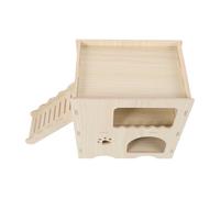 WEKADRIN Maison Bois pour Hamster et Sûre Cachette avec Échelle pour Petits Animaux Nid Douillet pour Hamster et Cochon Cabane à Peindre et Décorer Habitat Confortable pour Rongeurs