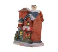 WEKADRIN Maison De Noël Lumineuse Résine Villa Décorative pour Fête avec LED Intégrées Décoration De Bureau Scintillante