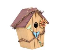 WEKADRIN Maison d'oiseaux Pendaison décoration intérieure Pendentif Suspendu Rural Maison d'oiseau pour accrocher à l'extérieur volet Rouge