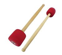 WEKADRIN Marteau pour Grosse Caisse Rouge avec Tête Mousse Épaisse Manche Bois Accessoire de Percussion pour Notes Graves Amplifiées Baguette Tambour Unité