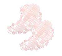 WEKADRIN Masque Yeux En Quartz Rose 2 Pièces Forme Lune Rafraîchissant Fatigue Oculaire Détente Sommeil Voyage Spa