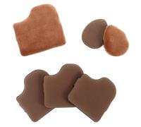 WEKADRIN Mini Houppettes Visage Lot de Design Biscuit Chocolat Réutilisables pour Fond de Teint et Adaptées Femmes et Filles Utilisation Sèche et Humide avec Étui Compact