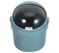 WEKADRIN Mini Poubelle de Bureau avec Couvercle Petite Poubelle de Table en Plastique Bleu Motif Astronaute Compacte et Portable pour Bureau Chambre et Espace Élève Dimensions 21 X 14 X 14