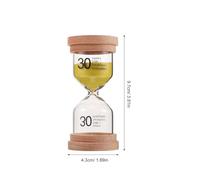 WEKADRIN Minuterie Sablier Bois Verre Transparent avec Couvercle Bois Timer Visuel pour Cuisine Bureau Étude Décoration Maison