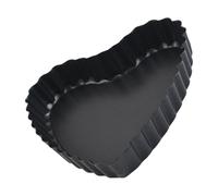 WEKADRIN Moule à Gâteau en Acier au Carbone Cœur Noir Fond Amovible Plaque de Cuisson Antiadhésive pour Pâtisserie DIY Moule à Dessert pour Tarte Quiche et Gâteau Fait Maison